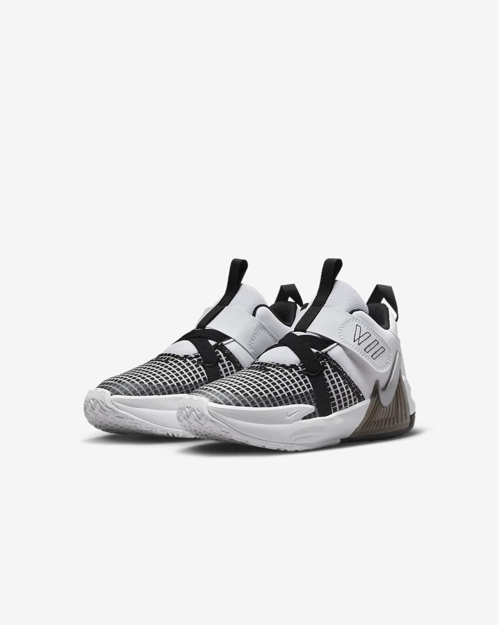 LeBron Witness 7 White/Black/Black/Metallic Silver | Kids Nike Basketball