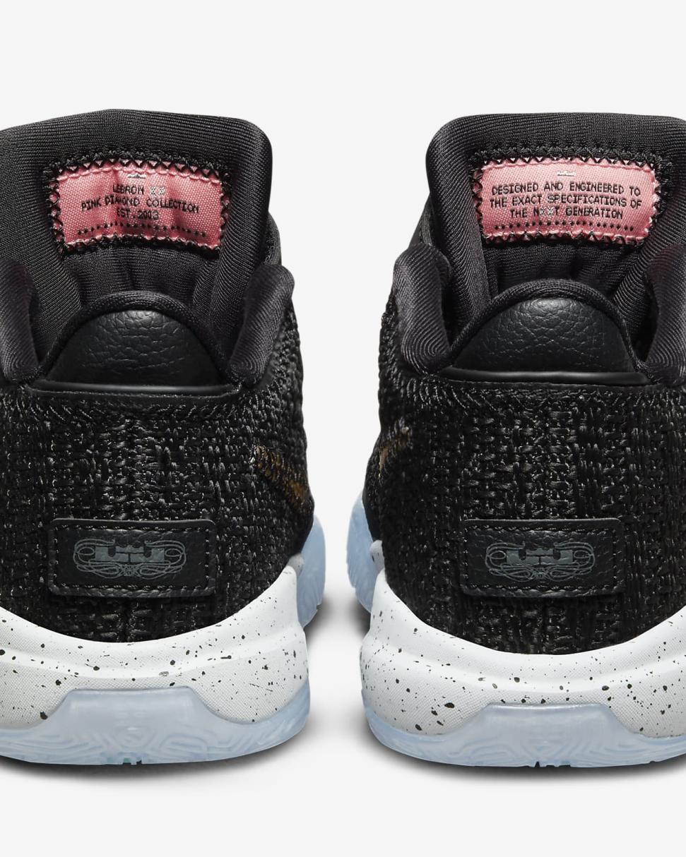 LeBron XX Black/White/Pure Platinum/Metallic Gold | Kids Nike Basketball