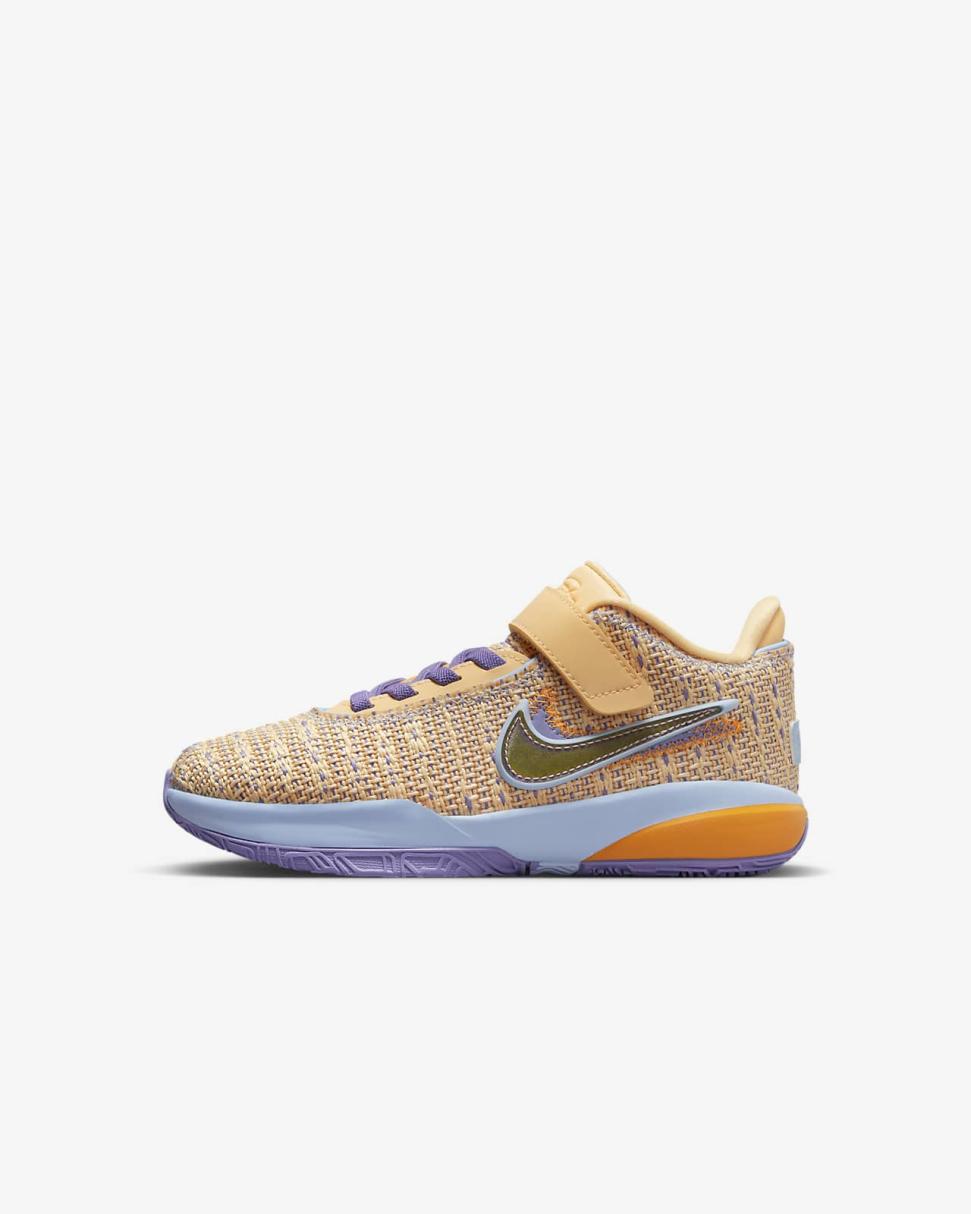 LeBron XX Celestial Gold/Cobalt Bliss/Space Purple/Multi-Color | Kids Nike Basketball