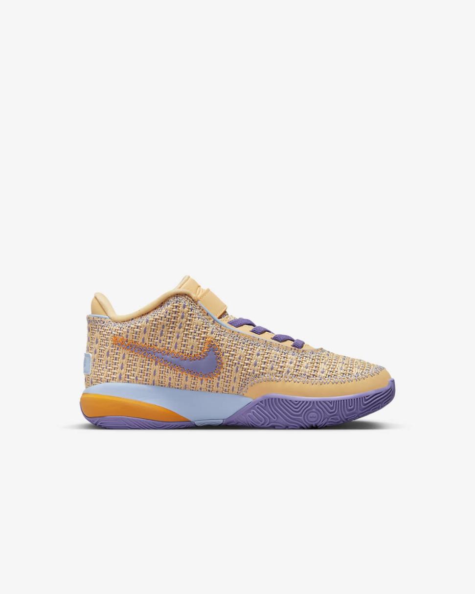 LeBron XX Celestial Gold/Cobalt Bliss/Space Purple/Multi-Color | Kids Nike Basketball