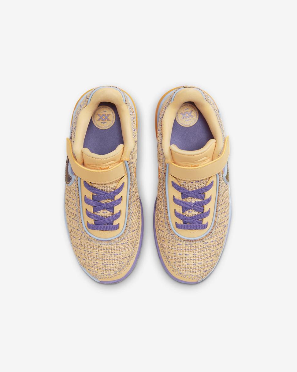 LeBron XX Celestial Gold/Cobalt Bliss/Space Purple/Multi-Color | Kids Nike Basketball