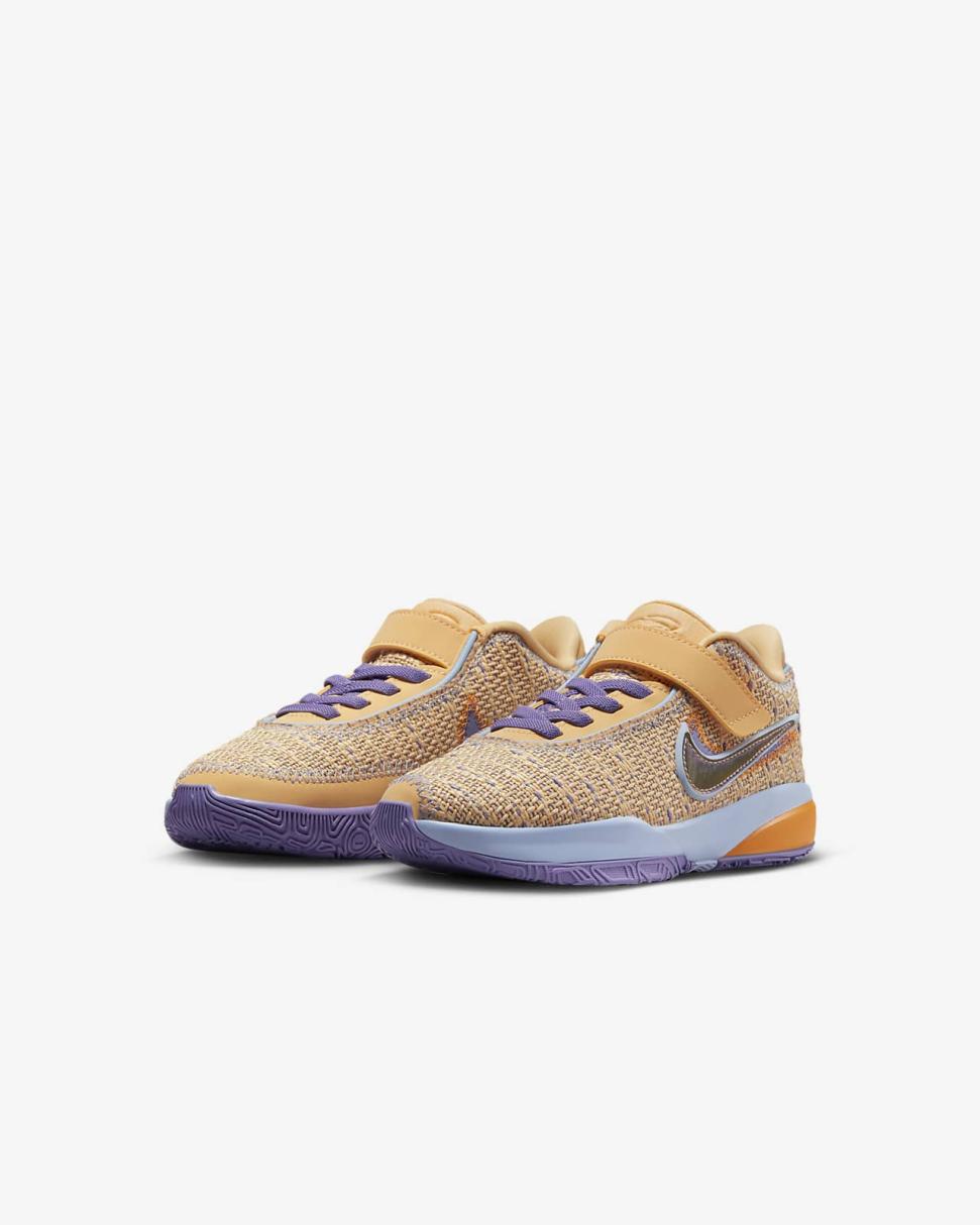 LeBron XX Celestial Gold/Cobalt Bliss/Space Purple/Multi-Color | Kids Nike Basketball