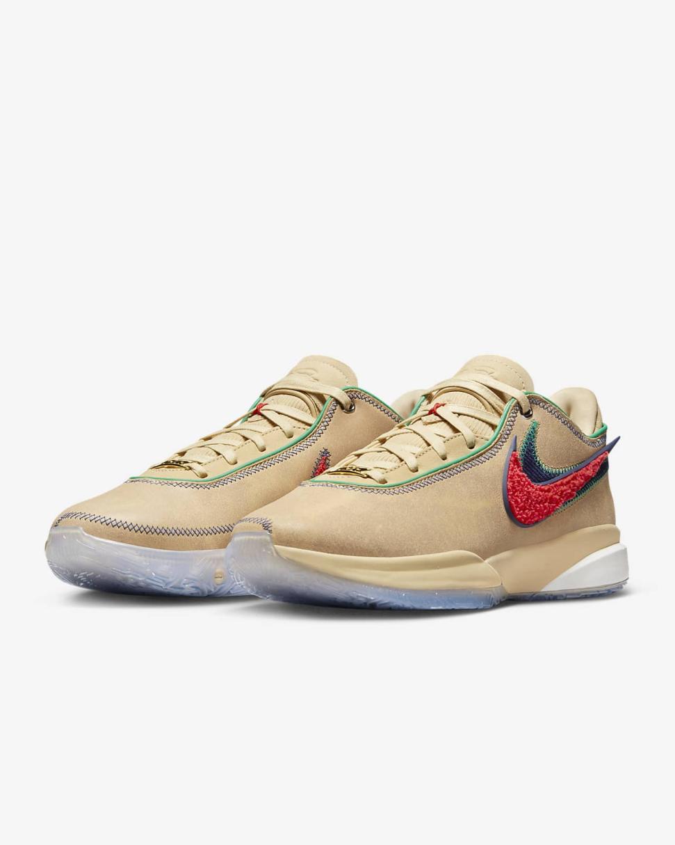 LeBron XX "Four Horsemen" Sesame/Sail/Midnight Navy/Light Crimson | Mens/Womens Nike Basketball