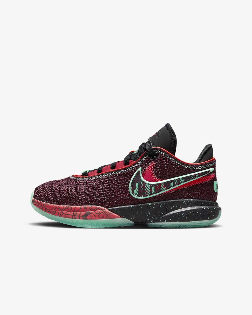 LeBron XX SE Night Maroon/Black/Emerald Rise/Multi-Color | Kids Nike Basketball