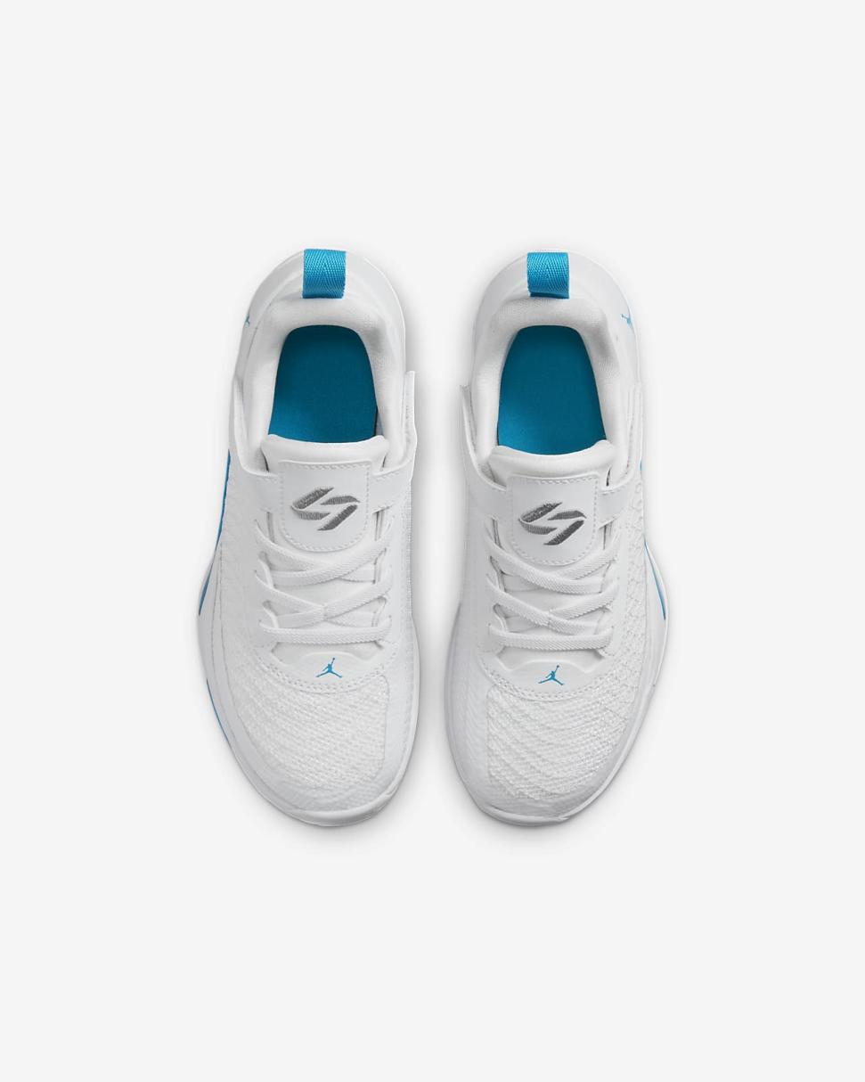 Luka 1 White/Neo Turquoise/Bright Crimson/Metallic Silver | Kids Nike Jordan