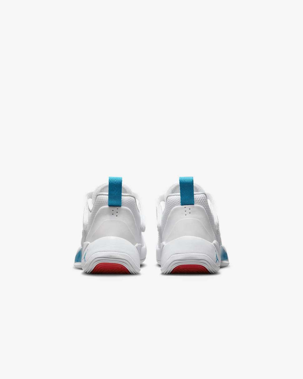Luka 1 White/Neo Turquoise/Bright Crimson/Metallic Silver | Kids Nike Jordan