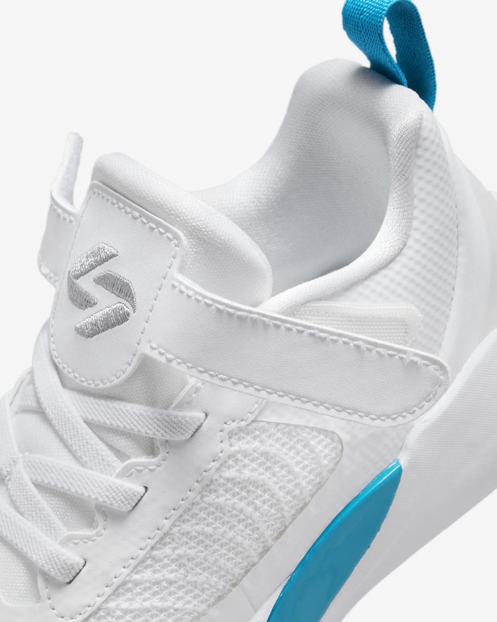 Luka 1 White/Neo Turquoise/Bright Crimson/Metallic Silver | Kids Nike Jordan