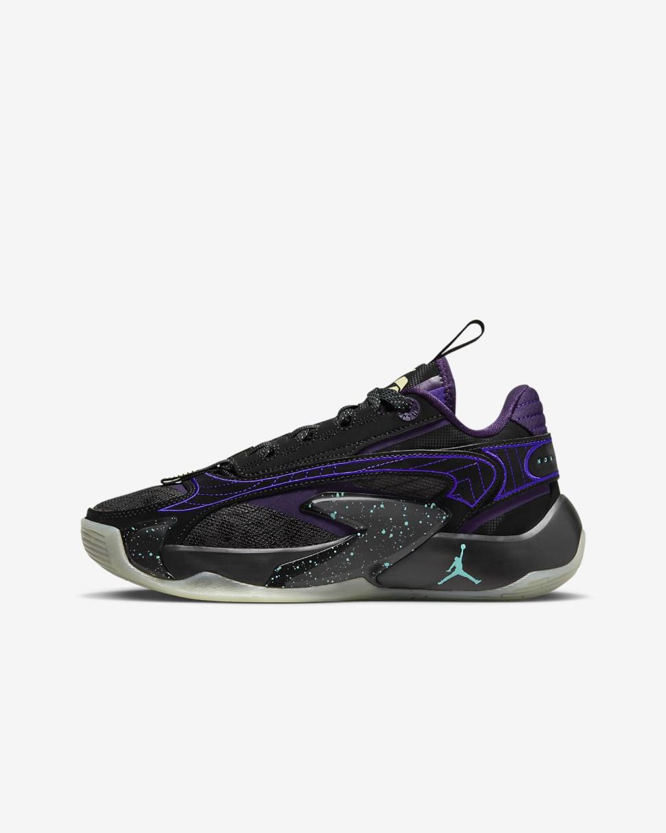 Luka 2 Black/Grand Purple/Aurora Green/Glow | Kids Nike Jordan