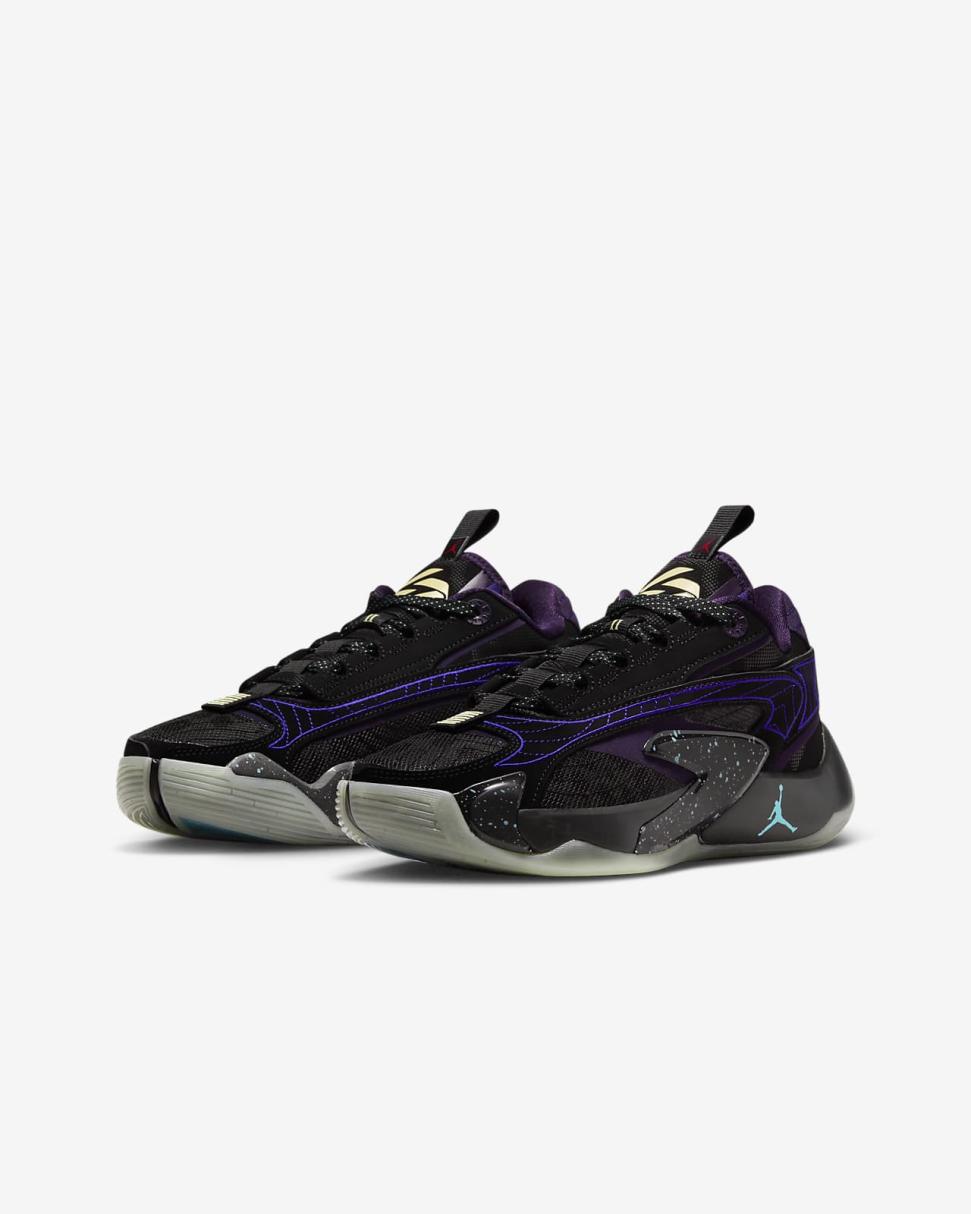 Luka 2 Black/Grand Purple/Aurora Green/Glow | Kids Nike Jordan