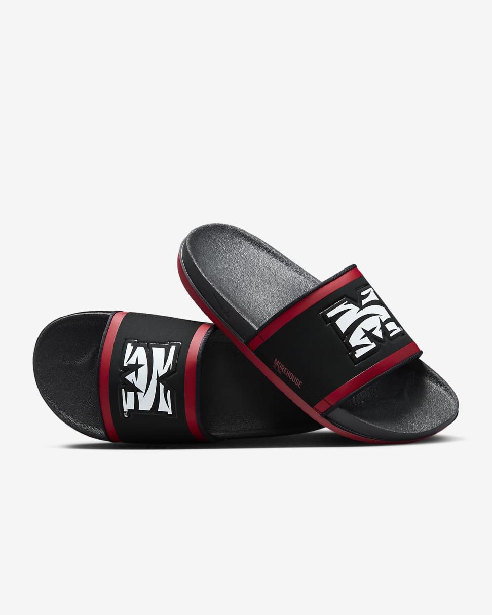 Morehouse Black/Deep Cardinal/White | Mens Nike Slides