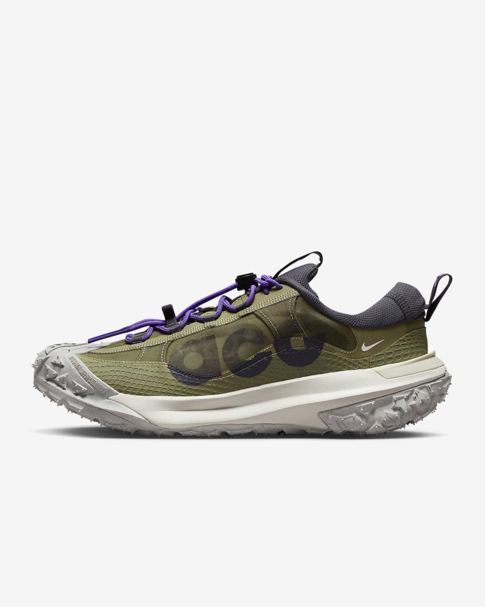 Nike ACG Mountain Fly 2 Low Neutral Olive/Action Grape/Light Orewood Brown/Gridiron | Mens Nike Lifestyle