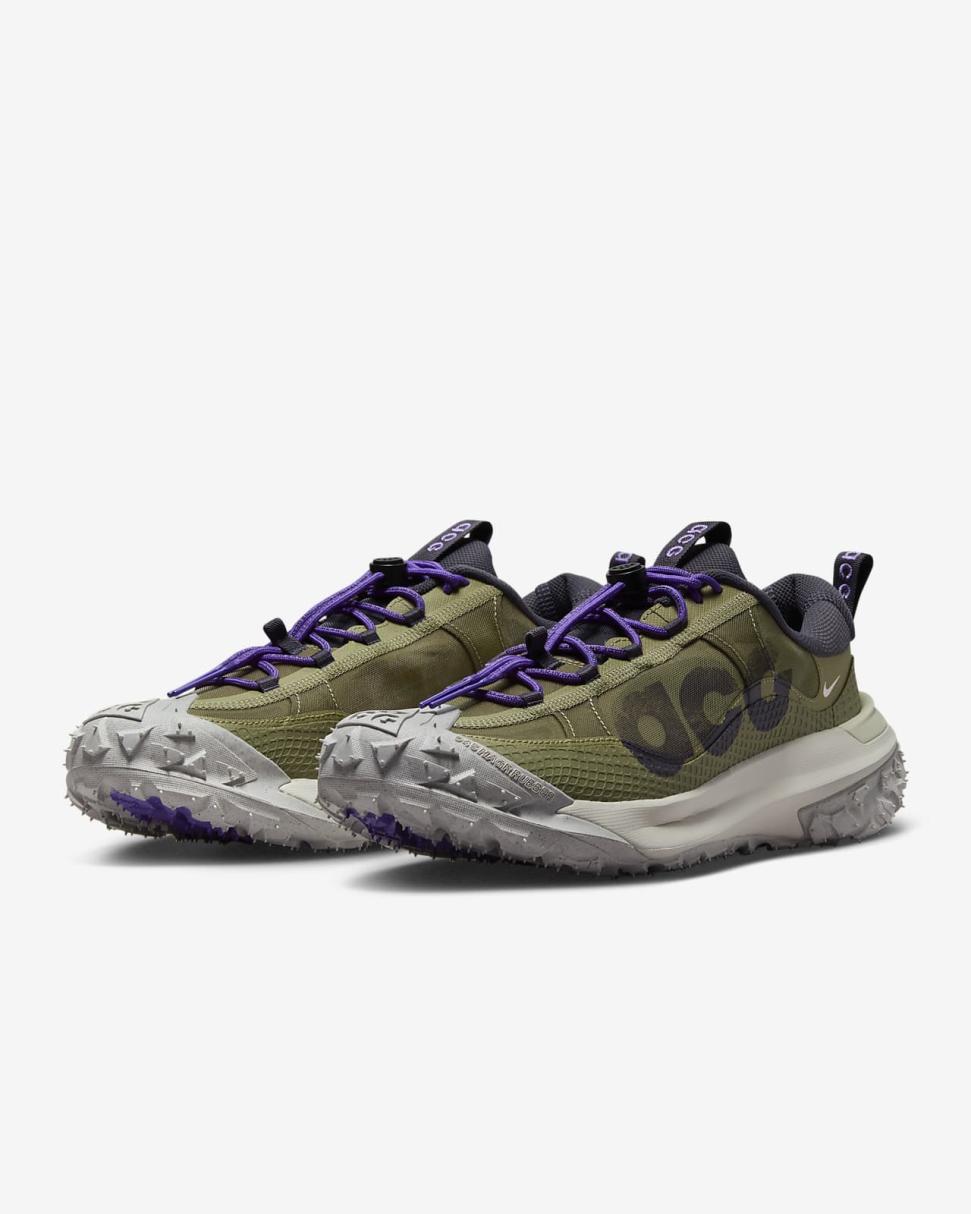 Nike ACG Mountain Fly 2 Low Neutral Olive/Action Grape/Light Orewood Brown/Gridiron | Mens Nike Lifestyle