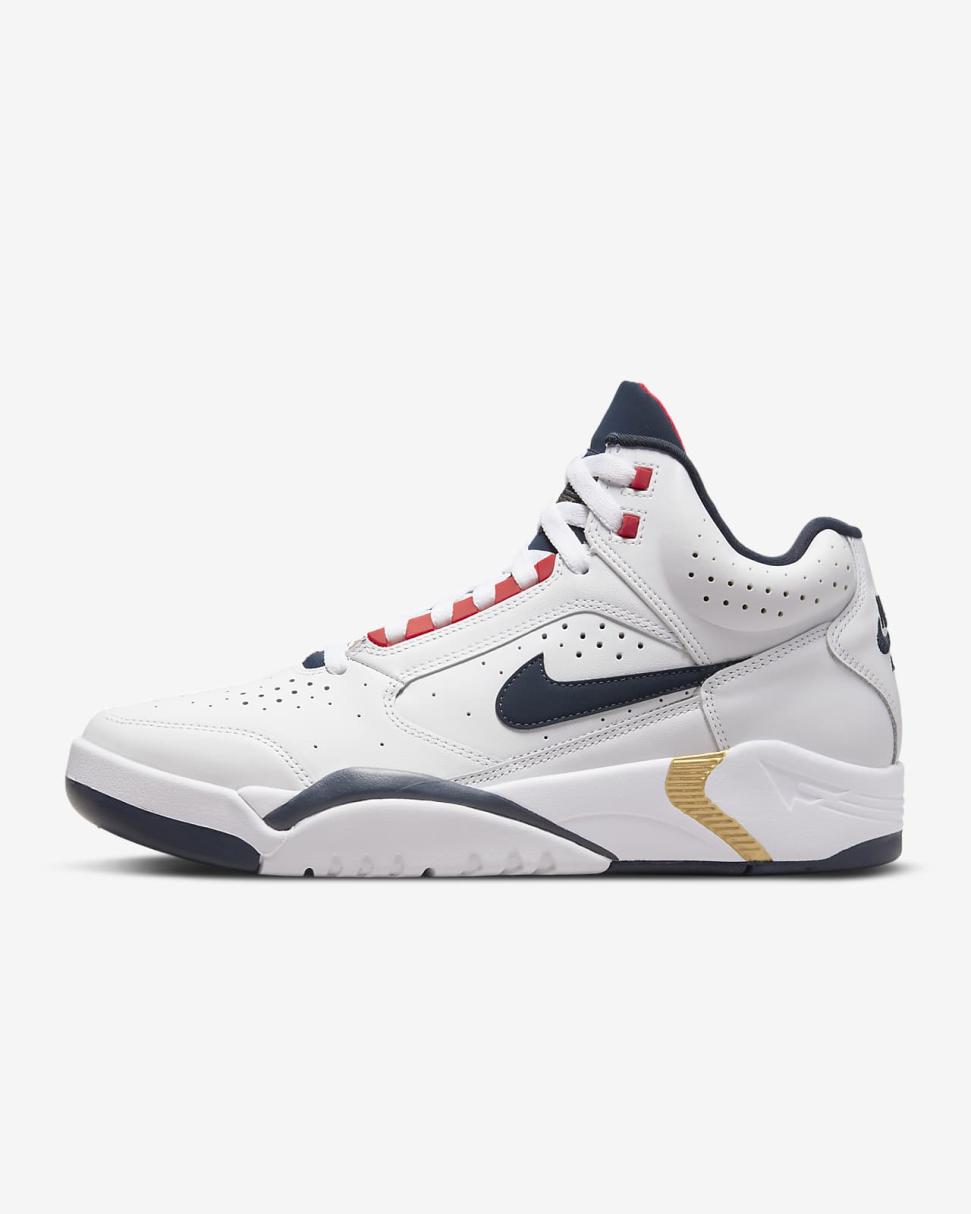 Nike Air Flight Lite Mid White/University Red/Metallic Gold/Midnight Navy | Mens Nike Lifestyle
