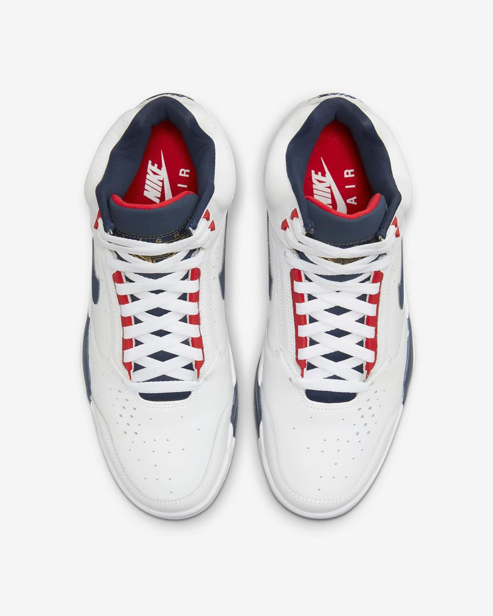 Nike Air Flight Lite Mid White/University Red/Metallic Gold/Midnight Navy | Mens Nike Lifestyle