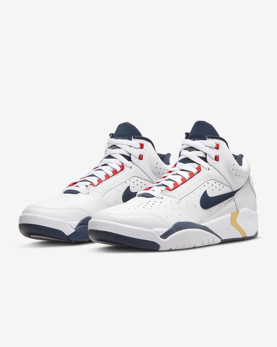 Nike Air Flight Lite Mid White/University Red/Metallic Gold/Midnight Navy | Mens Nike Lifestyle