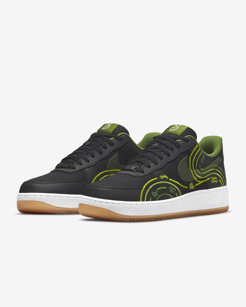 Nike Air Force 1 '07 LV8 Black/Treeline/White/Carbon Green | Mens Nike Lifestyle