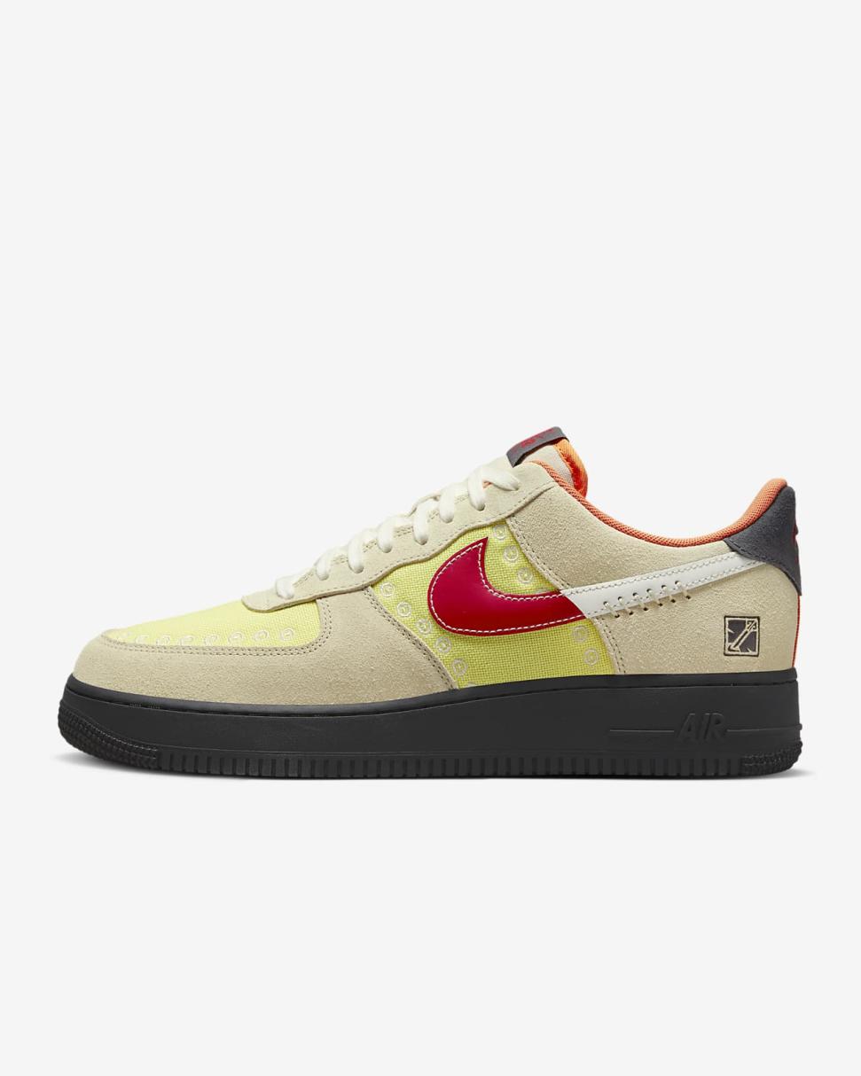 Nike Air Force 1 '07 LX Sanddrift/Lemon Wash/Dark Smoke Grey/University Red | Mens Nike Lifestyle