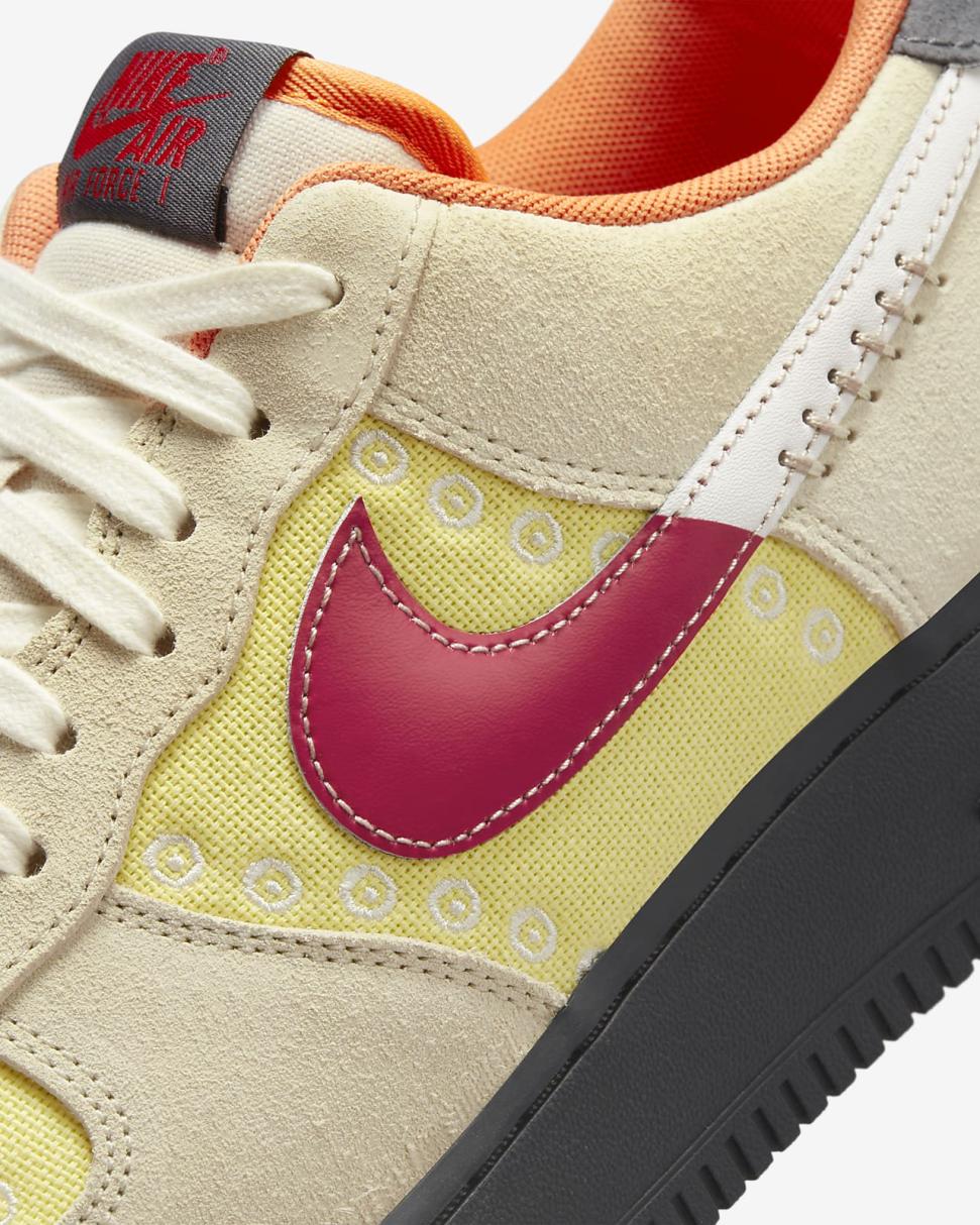 Nike Air Force 1 '07 LX Sanddrift/Lemon Wash/Dark Smoke Grey/University Red | Mens Nike Lifestyle