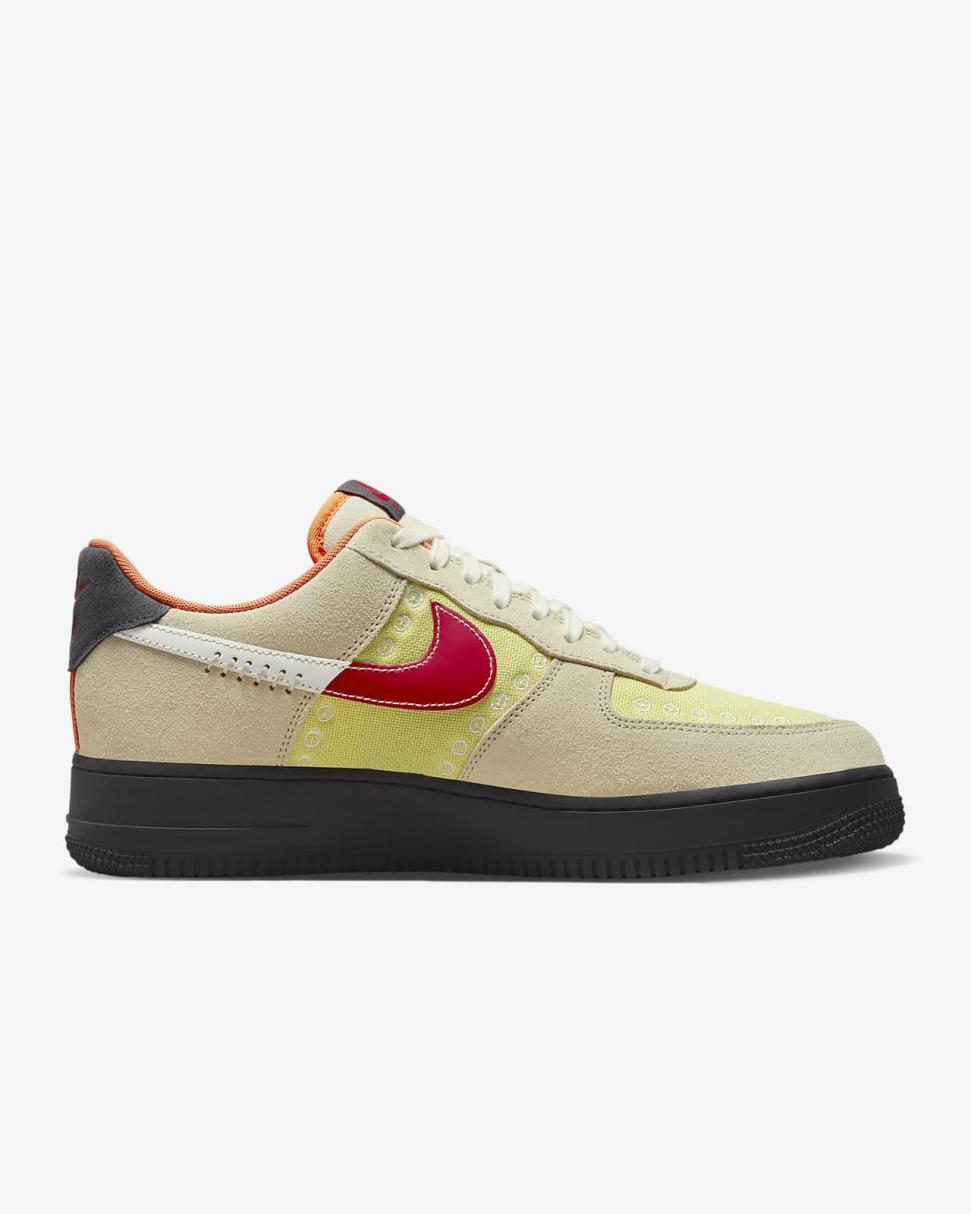 Nike Air Force 1 '07 LX Sanddrift/Lemon Wash/Dark Smoke Grey/University Red | Mens Nike Lifestyle