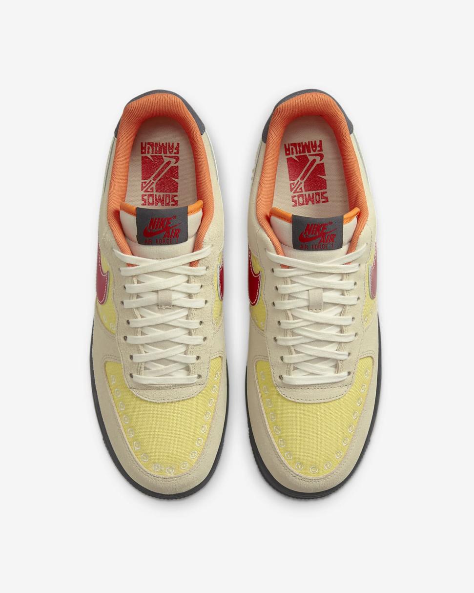 Nike Air Force 1 '07 LX Sanddrift/Lemon Wash/Dark Smoke Grey/University Red | Mens Nike Lifestyle