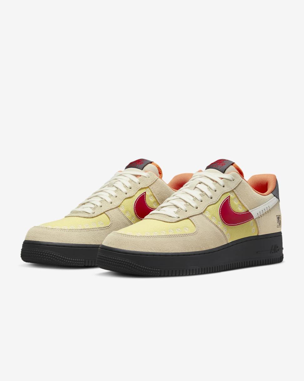 Nike Air Force 1 '07 LX Sanddrift/Lemon Wash/Dark Smoke Grey/University Red | Mens Nike Lifestyle