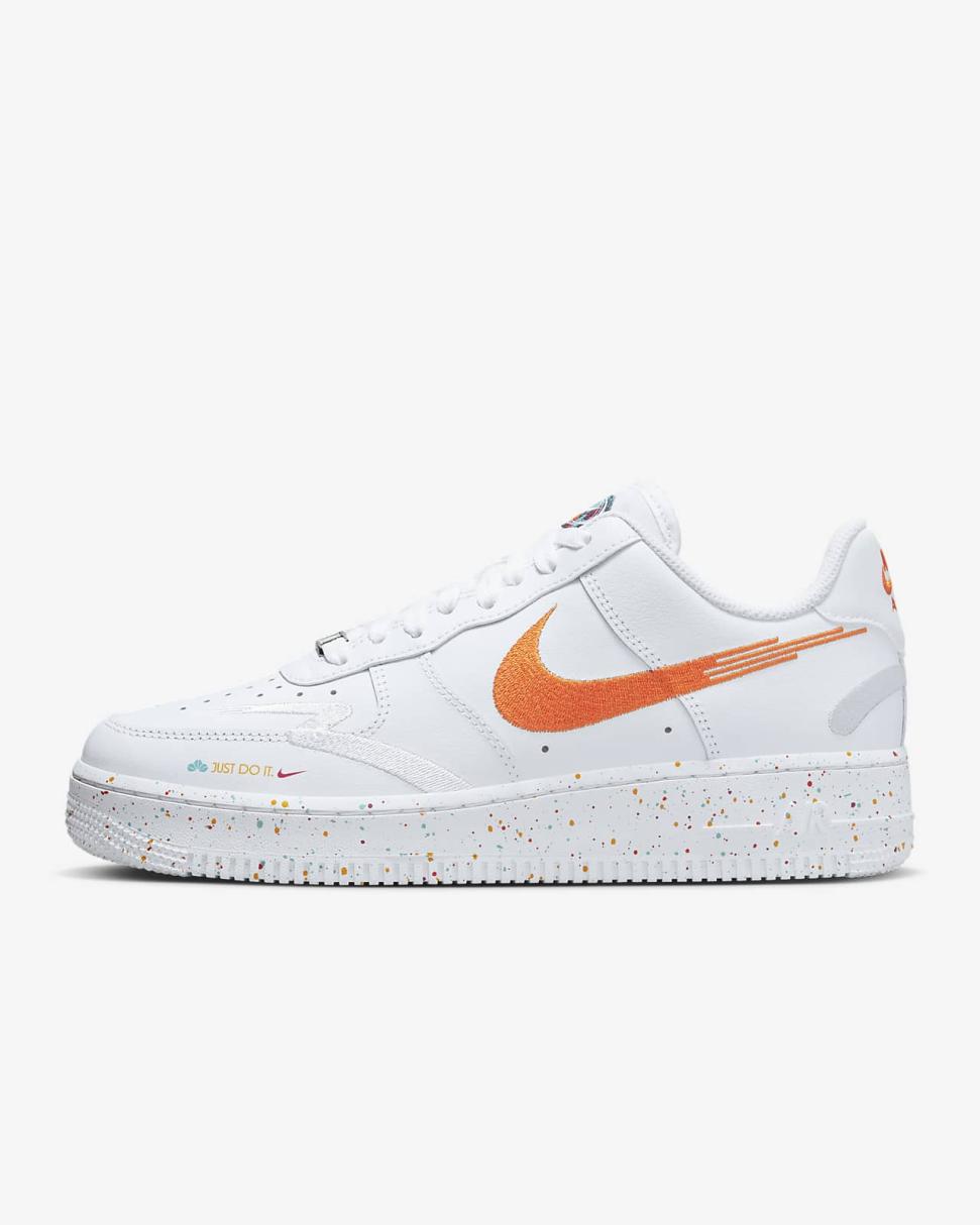 Nike Air Force 1 '07 LX White/White/Safety Orange/Washed Teal | Womens Nike Lifestyle