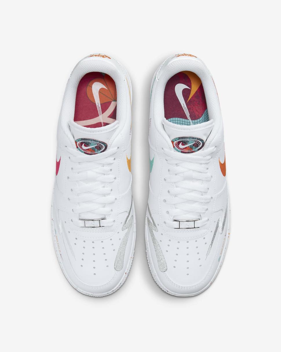 Nike Air Force 1 '07 LX White/White/Safety Orange/Washed Teal | Womens Nike Lifestyle