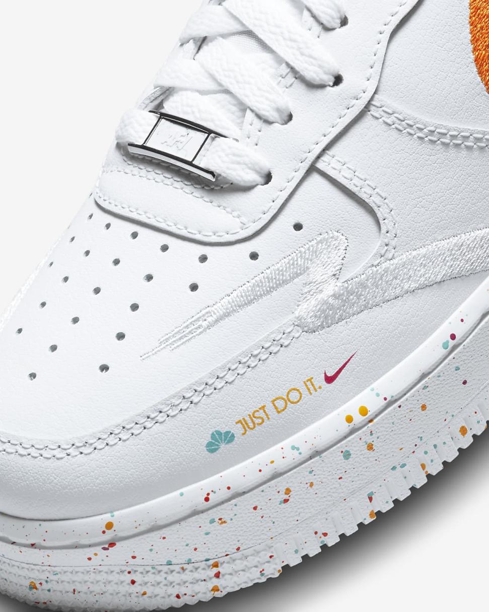 Nike Air Force 1 '07 LX White/White/Safety Orange/Washed Teal | Womens Nike Lifestyle