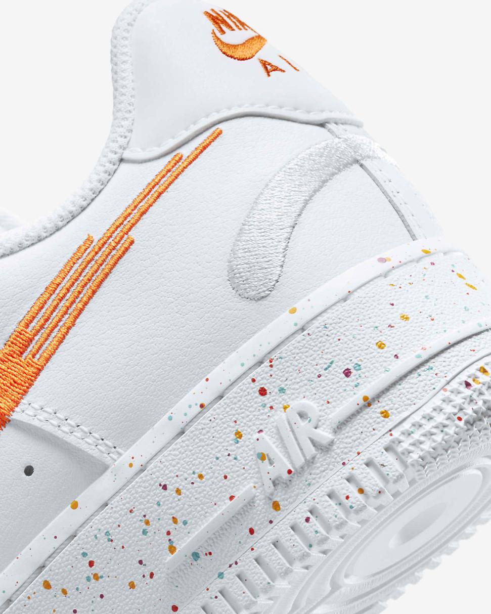 Nike Air Force 1 '07 LX White/White/Safety Orange/Washed Teal | Womens Nike Lifestyle