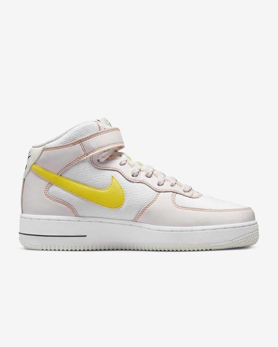 Nike Air Force 1 '07 Mid White/Pearl Pink/Action Green/Opti Yellow | Womens Nike Lifestyle