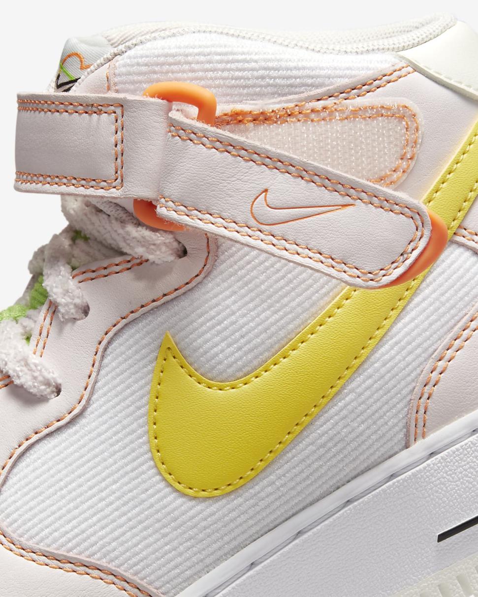 Nike Air Force 1 '07 Mid White/Pearl Pink/Action Green/Opti Yellow | Womens Nike Lifestyle