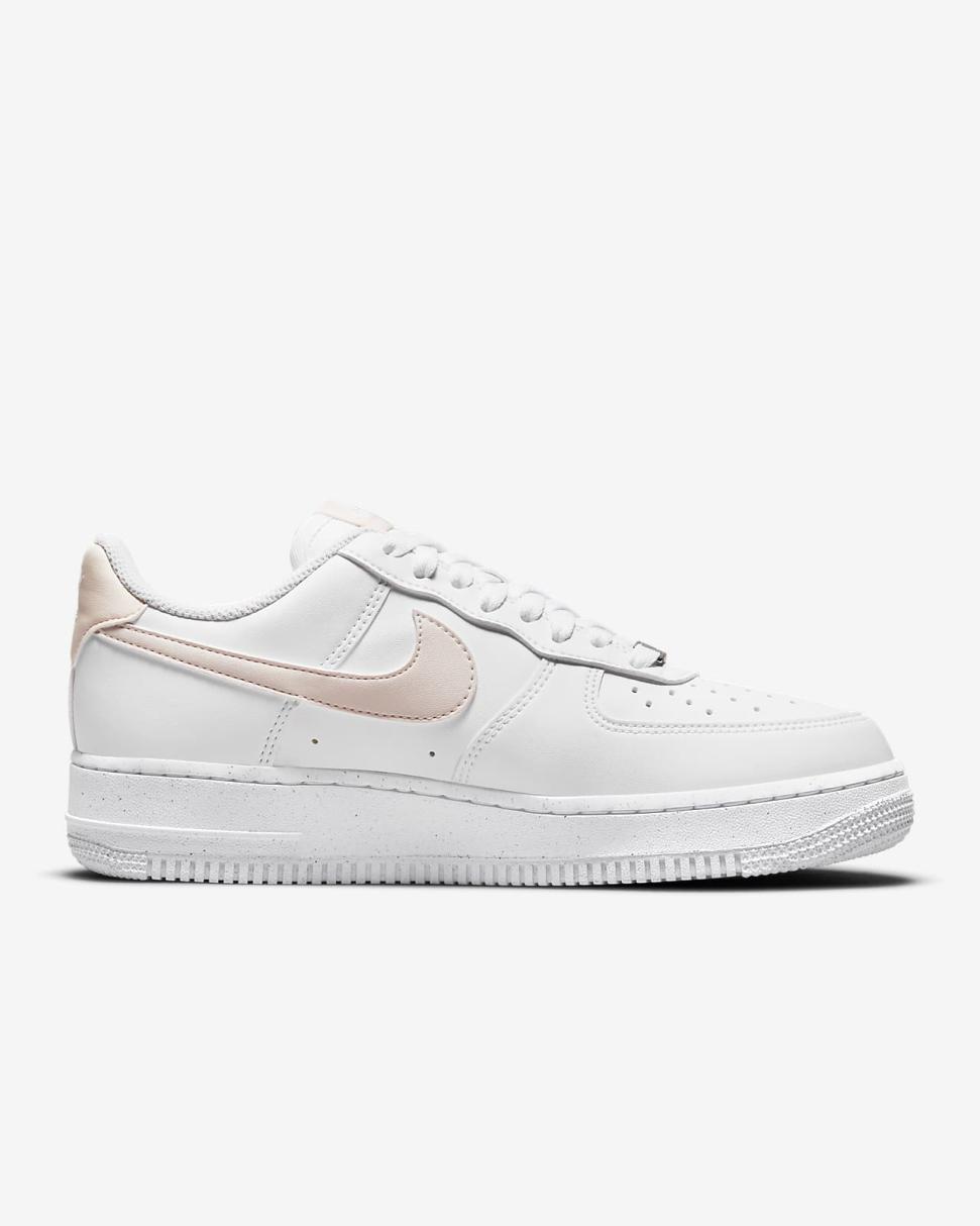Nike Air Force 1 '07 Next Nature White/Black/Metallic Silver/Pale Coral | Womens Nike First Day Kicks