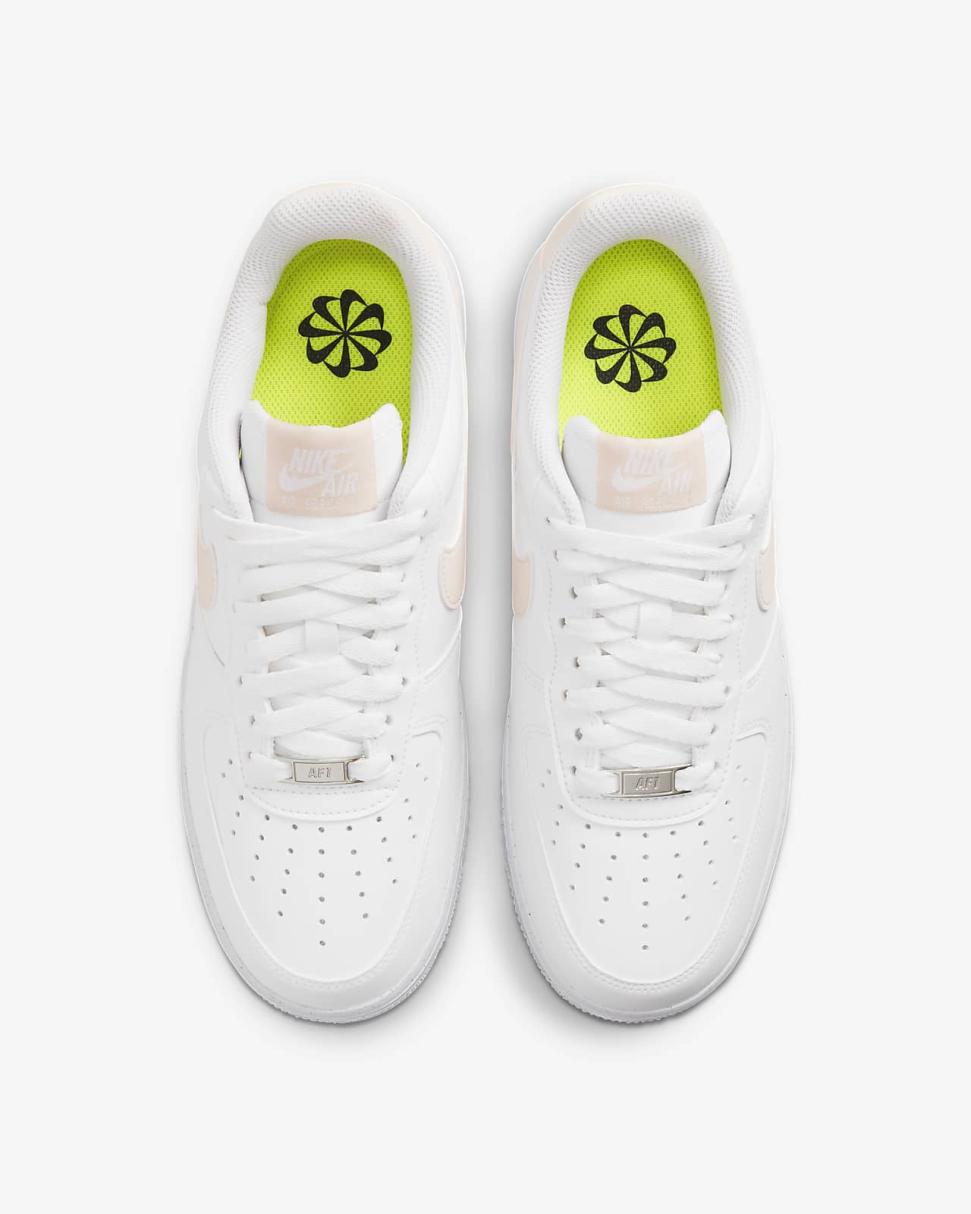 Nike Air Force 1 '07 Next Nature White/Black/Metallic Silver/Pale Coral | Womens Nike First Day Kicks