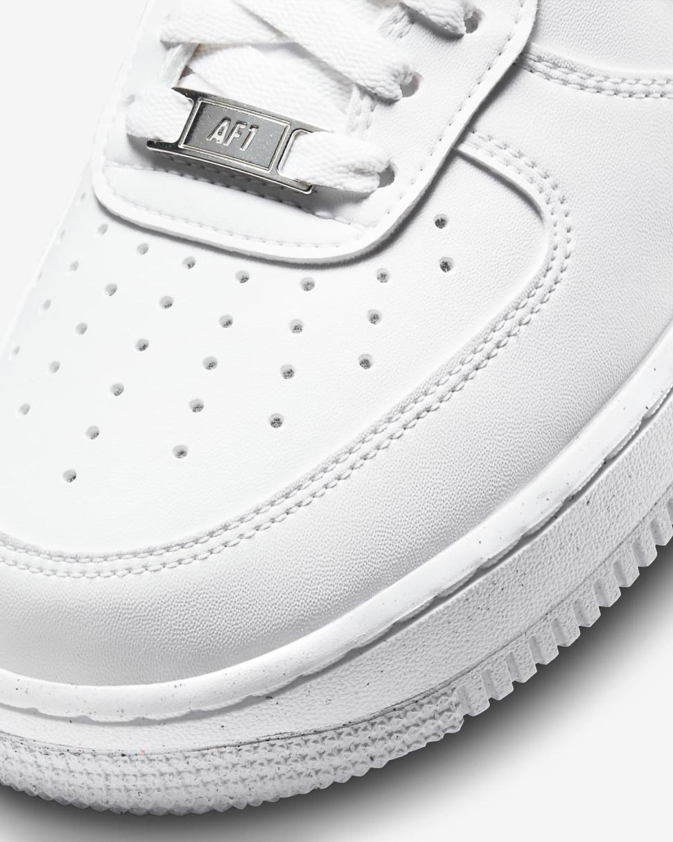 Nike Air Force 1 '07 Next Nature White/Black/Metallic Silver/Pale Coral | Womens Nike First Day Kicks