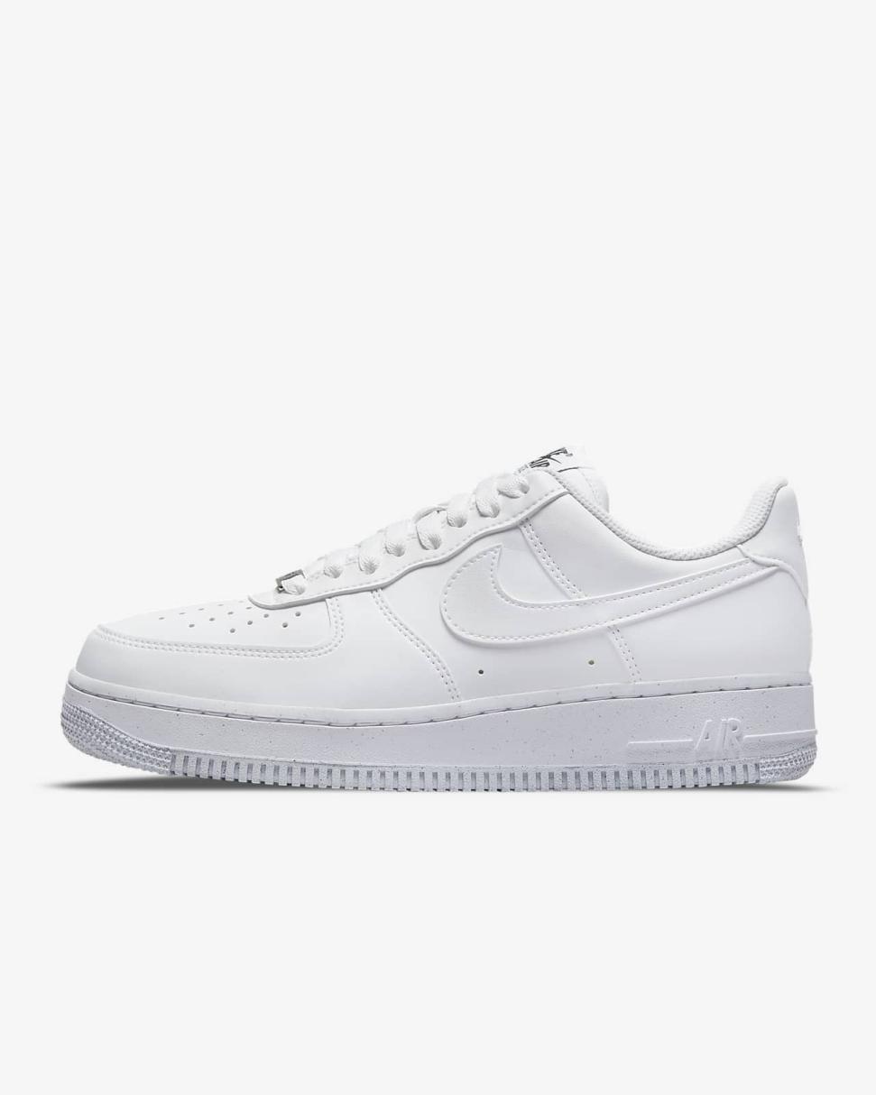 Nike Air Force 1 '07 Next Nature White/Black/Metallic Silver/White | Womens Nike First Day Kicks