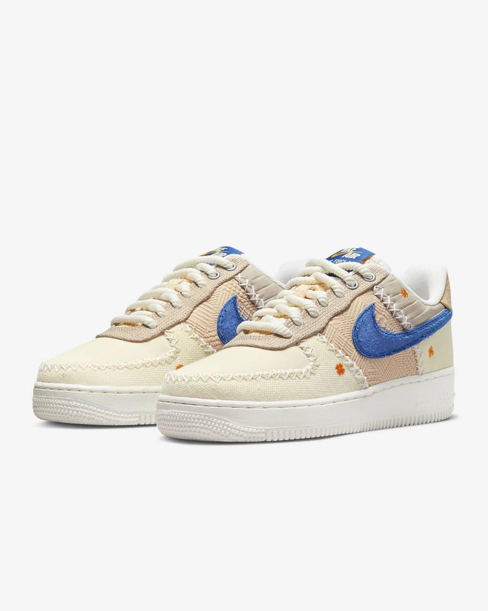Nike Air Force 1 '07 Premium Sail/Coconut Milk/White Onyx/Dark Marina Blue | Womens Nike Lifestyle