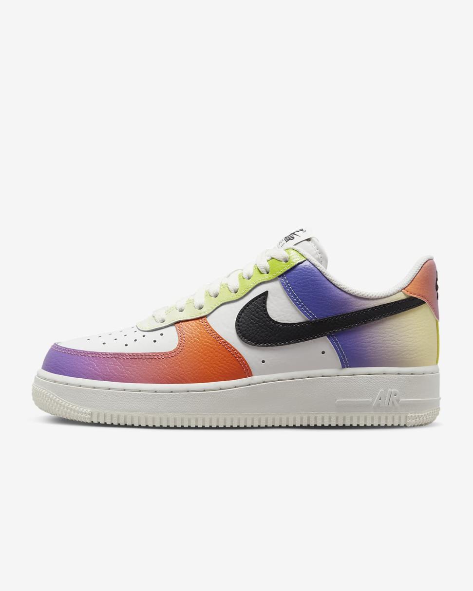 Nike Air Force 1 '07 Summit White/Bright Mandarin/Action Grape/Black | Womens Nike Lifestyle