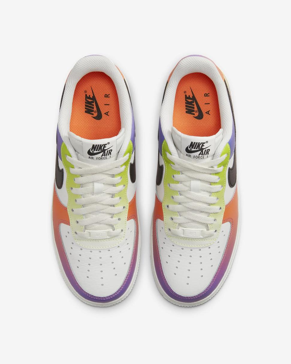 Nike Air Force 1 '07 Summit White/Bright Mandarin/Action Grape/Black | Womens Nike Lifestyle