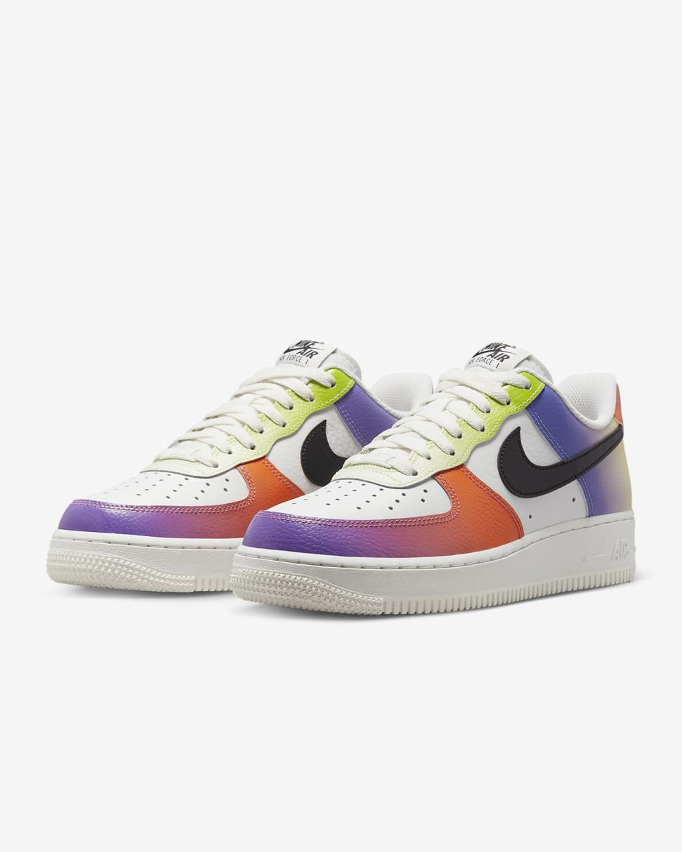 Nike Air Force 1 '07 Summit White/Bright Mandarin/Action Grape/Black | Womens Nike Lifestyle