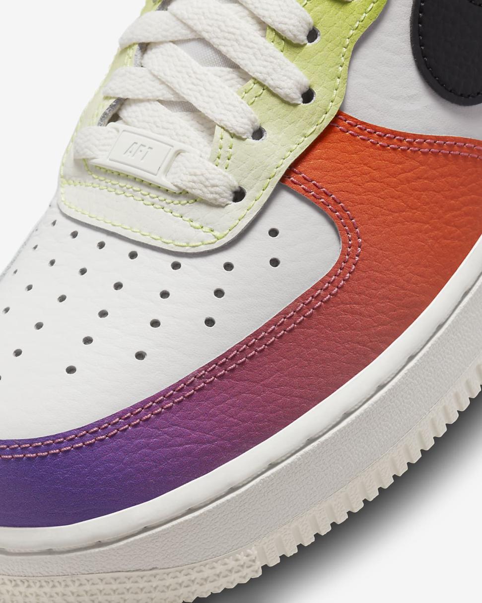 Nike Air Force 1 '07 Summit White/Bright Mandarin/Action Grape/Black | Womens Nike Lifestyle