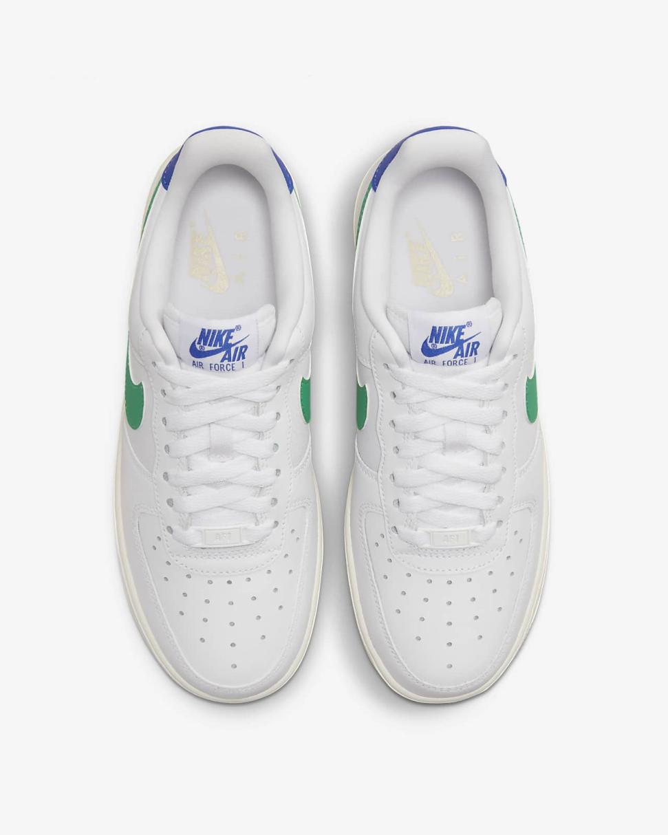 Nike Air Force 1 '07 White/Game Royal/Sanddrift/Stadium Green | Womens Nike First Day Kicks