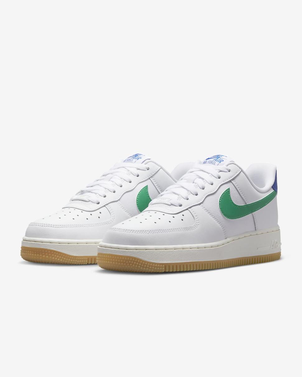 Nike Air Force 1 '07 White/Game Royal/Sanddrift/Stadium Green | Womens Nike First Day Kicks