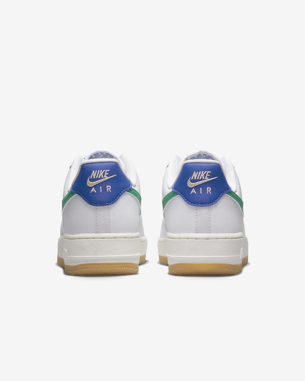 Nike Air Force 1 '07 White/Game Royal/Sanddrift/Stadium Green | Womens Nike First Day Kicks