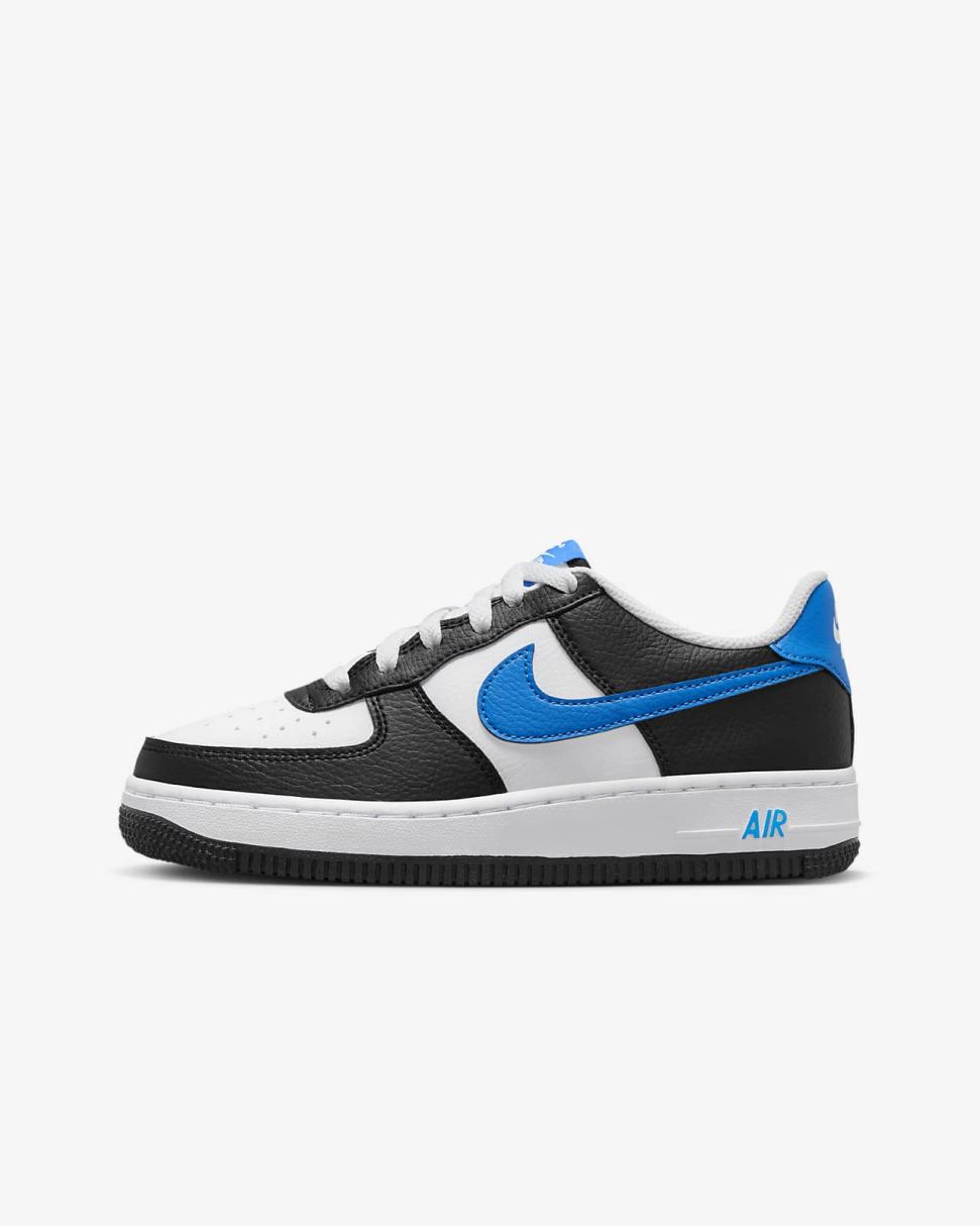 Nike Air Force 1 Black/White/Light Photo Blue | Kids Nike Tween Collection