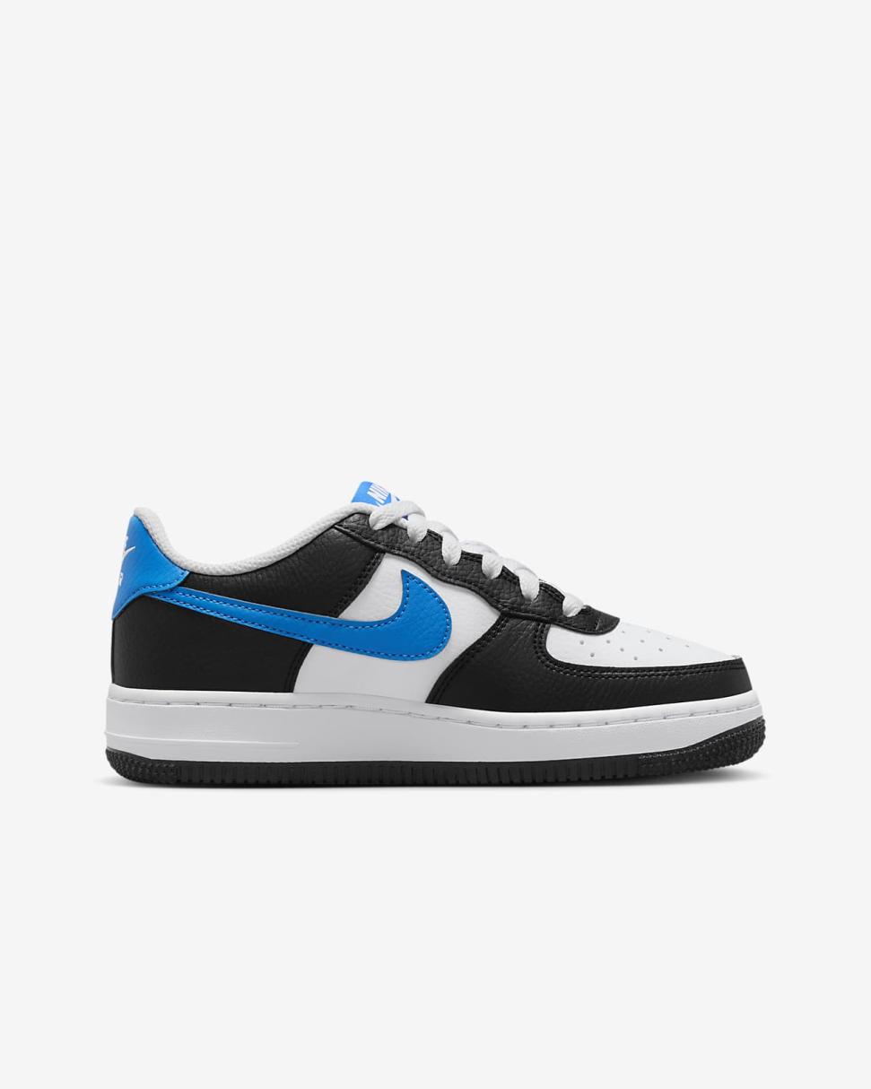 Nike Air Force 1 Black/White/Light Photo Blue | Kids Nike Tween Collection