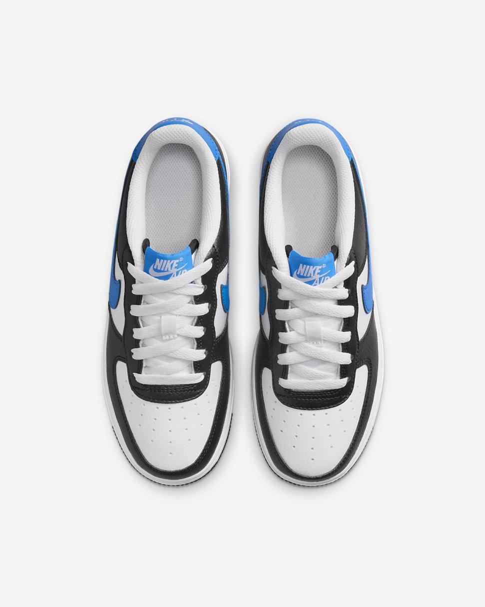 Nike Air Force 1 Black/White/Light Photo Blue | Kids Nike Tween Collection