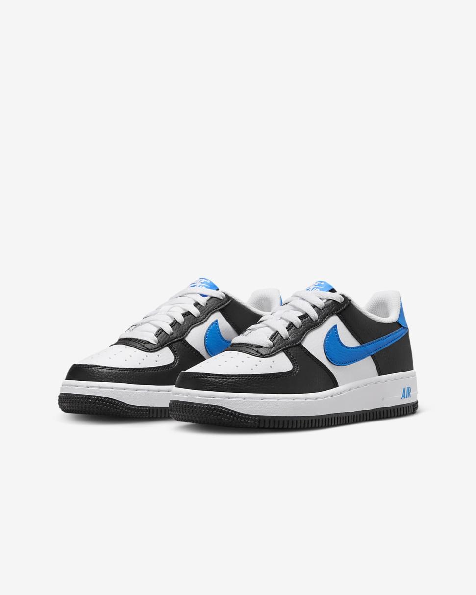 Nike Air Force 1 Black/White/Light Photo Blue | Kids Nike Tween Collection