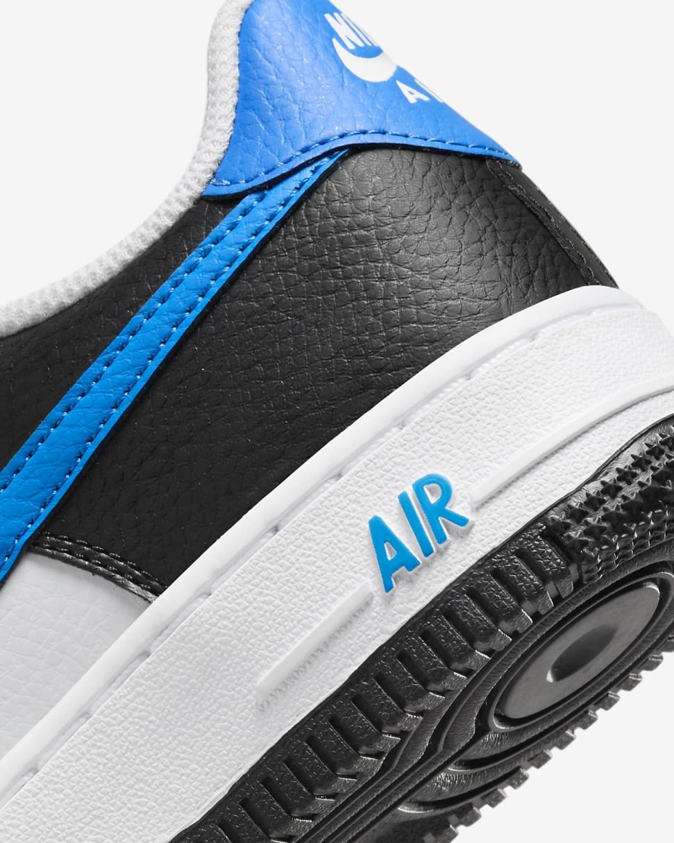 Nike Air Force 1 Black/White/Light Photo Blue | Kids Nike Tween Collection