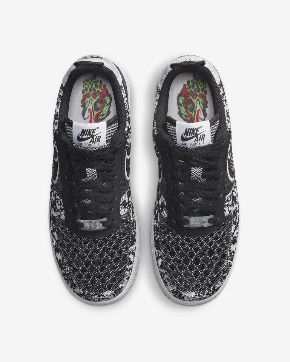 Nike Air Force 1 Crater Flyknit Next Nature Black/White/Pure Platinum/Black | Mens Nike Lifestyle