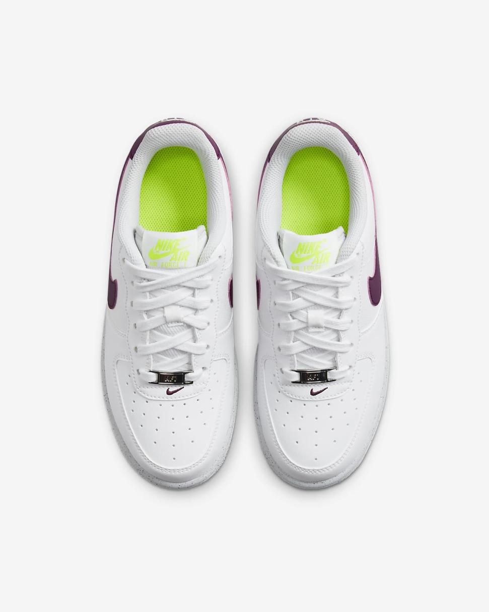 Nike Air Force 1 Crater Next Nature White/Volt/Pure Platinum/Sangria | Kids Nike Air Force 1